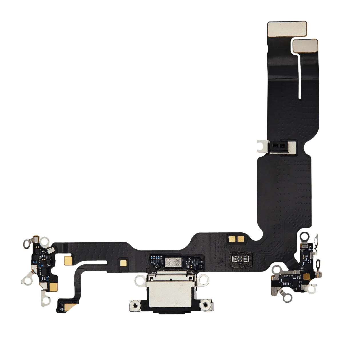 iphone 15 Plus İle Uyumlu Şarj Yeri  Girişli ve Mikrofonlu Şarj Filmi Premium Siyah