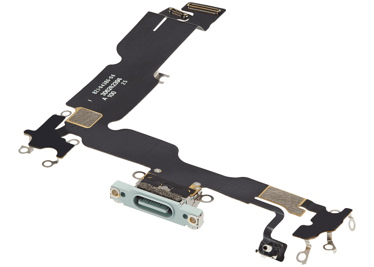 iphone 15 Plus İle Uyumlu Şarj Yeri  Girişli ve Mikrofonlu Şarj Filmi Premium Yeşil - Görsel 4