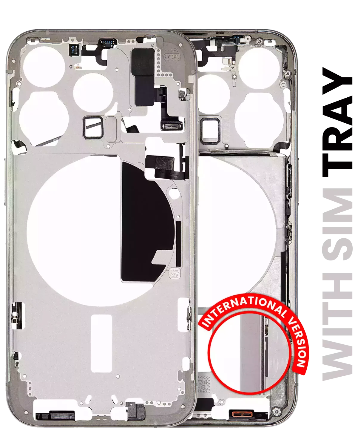iphone 15 Pro İle Uyumlu Güç ve Ses Düğmesi ile Uyumlu Orta Çerçeve Muhafaza Uluslararası Sürüm Kullanılmış  Çekme: Sınıf A Doğal Titanyum