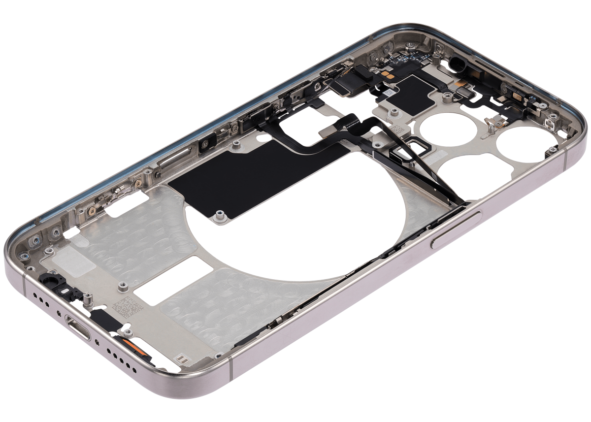 iphone 15 Pro İle Uyumlu Güç ve Ses Düğmesi ile Uyumlu Orta Çerçeve Muhafaza Uluslararası Sürüm Kullanılmış  Çekme: Sınıf A Doğal Titanyum - Görsel 5