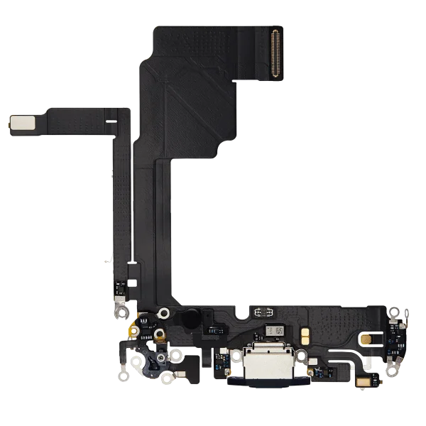 iphone 15 Pro İle Uyumlu Şarj Yeri  Girişli ve Mikrofonlu Şarj Filmi Premium  Mavi Titanyum
