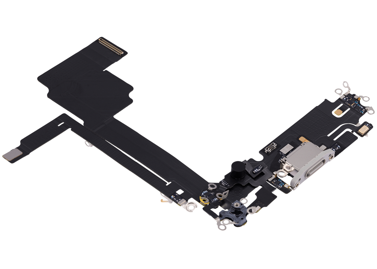 iphone 15 Pro Max İle Uyumlu Şarj Yeri  Girişli ve Mikrofonlu Şarj Filmi Premium Beyaz Titanyum - Görsel 3