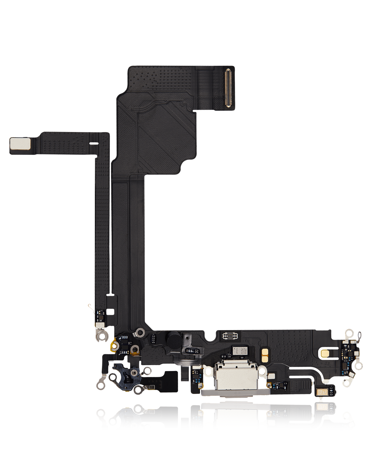 iphone 15 Pro Max İle Uyumlu Şarj Yeri  Girişli ve Mikrofonlu Şarj Filmi Premium Beyaz Titanyum - Görsel 5