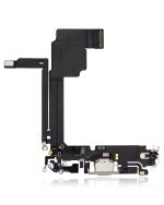 iphone 15 Pro Max İle Uyumlu Şarj Yeri  Girişli ve Mikrofonlu Şarj Filmi Premium Beyaz Titanyum - Görsel 5