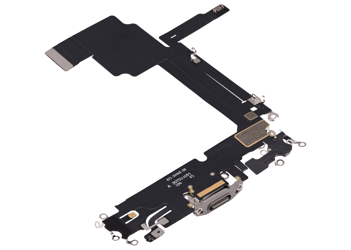 iphone 15 Pro Max İle Uyumlu Şarj Yeri  Girişli ve Mikrofonlu Şarj Filmi Premium Doğal Titanyum - Görsel 4