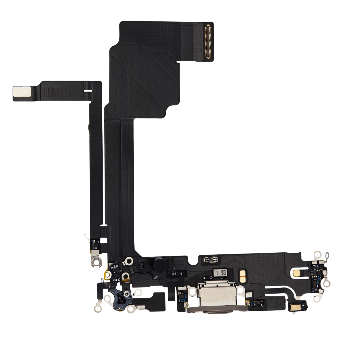 iphone 15 Pro Max İle Uyumlu Şarj Yeri  Girişli ve Mikrofonlu Şarj Filmi Premium Doğal Titanyum - Görsel 5
