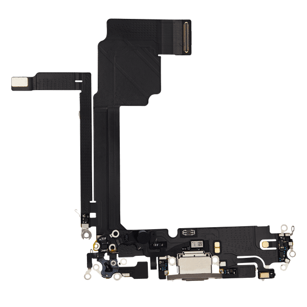 iphone 15 Pro Max İle Uyumlu Şarj Yeri  Girişli ve Mikrofonlu Şarj Filmi Premium Doğal Titanyum