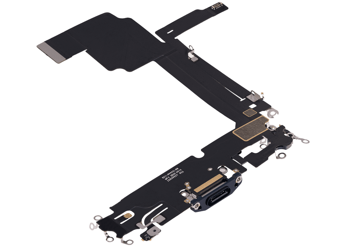 iphone 15 Pro Max İle Uyumlu Şarj Yeri  Girişli ve Mikrofonlu Şarj Filmi Premium Mavi - Görsel 4