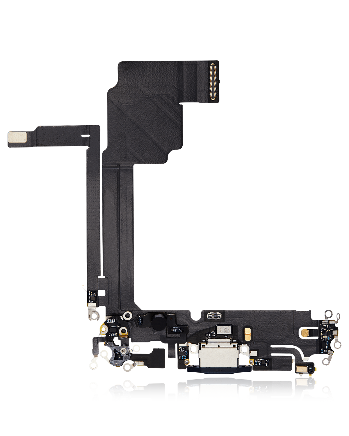 iphone 15 Pro Max İle Uyumlu Şarj Yeri  Girişli ve Mikrofonlu Şarj Filmi Premium Mavi - Görsel 5