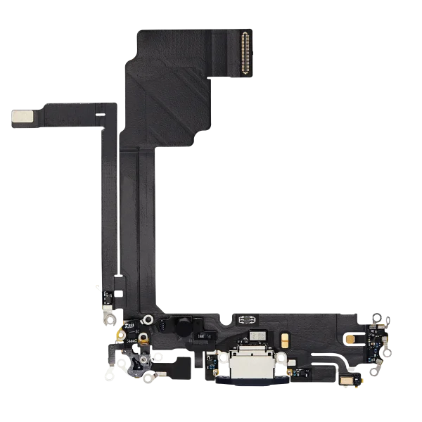 iphone 15 Pro Max İle Uyumlu Şarj Yeri  Girişli ve Mikrofonlu Şarj Filmi Premium Mavi