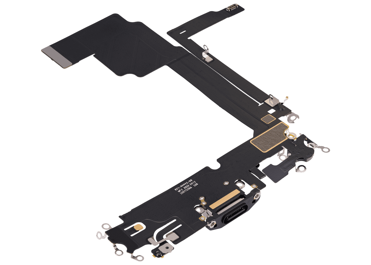 iphone 15 Pro Max İle Uyumlu Şarj Yeri  Girişli ve Mikrofonlu Şarj Filmi Premium Siyah Titanyum - Görsel 4