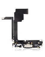 iphone 15 Pro Max İle Uyumlu Şarj Yeri  Girişli ve Mikrofonlu Şarj Filmi Premium Siyah Titanyum - Görsel 5
