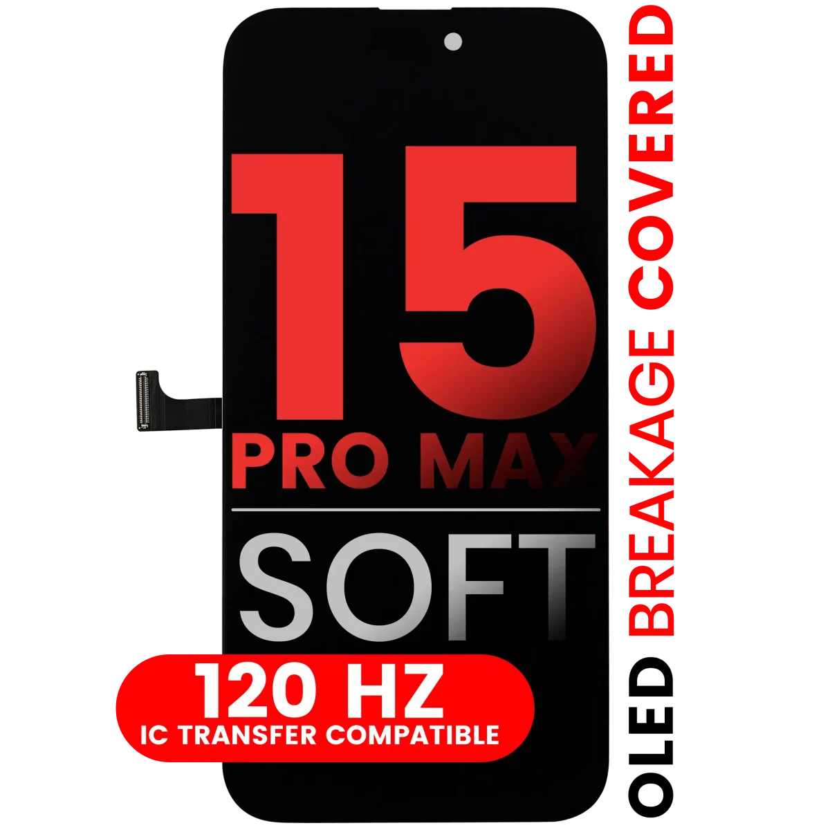iphone 15 Pro Max ile Uyumlu Ekran Dokunmatik %100 Oled (Soft)