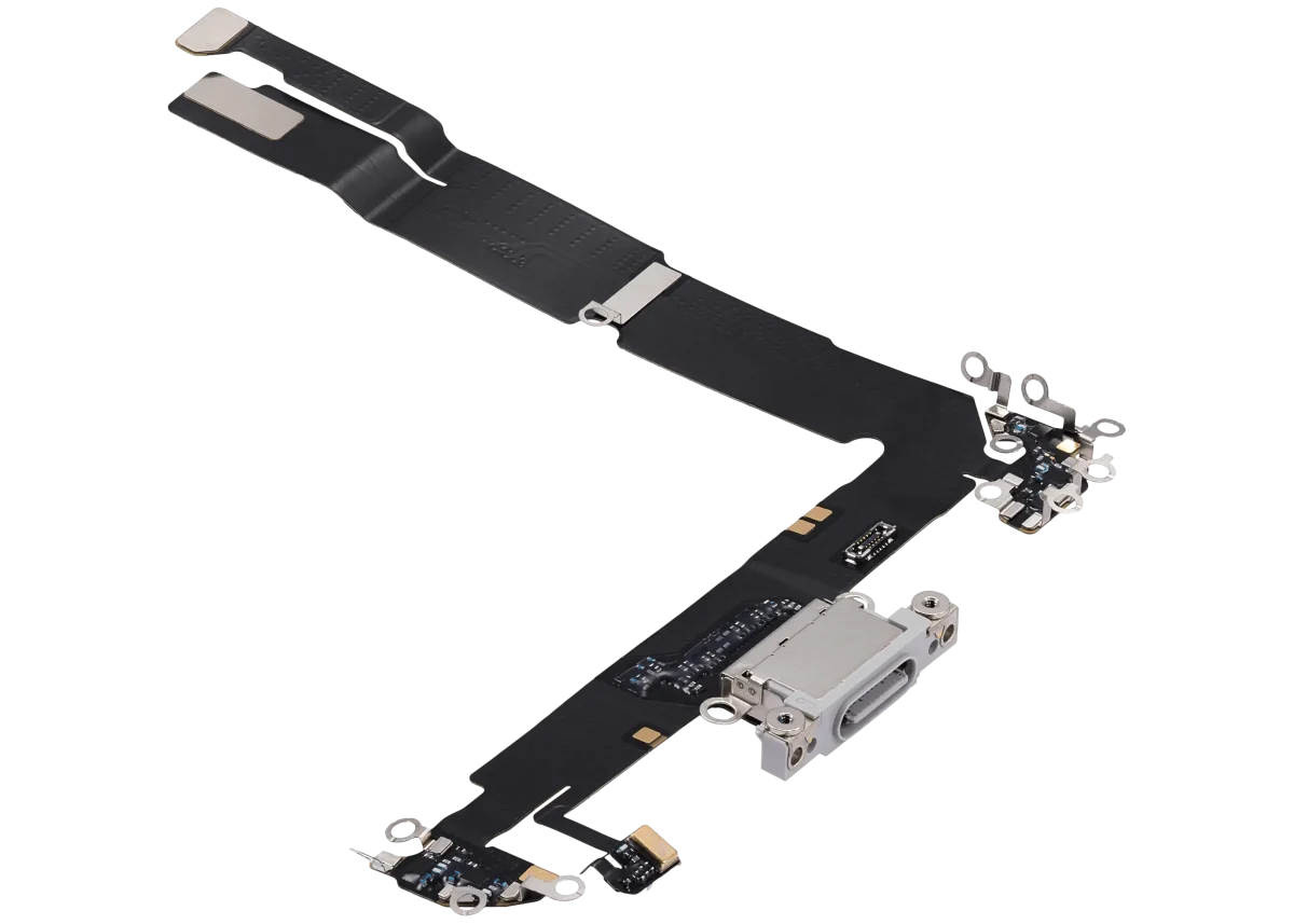 iphone 16 İle Uyumlu Şarj Yeri  Girişli ve Mikrofonlu Şarj Filmi Beyaz - Görsel 4