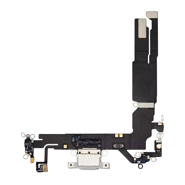 iphone 16 İle Uyumlu Şarj Yeri  Girişli ve Mikrofonlu Şarj Filmi Premium Beyaz