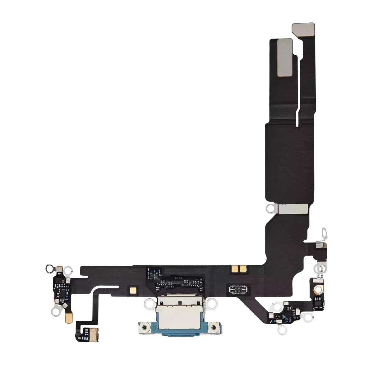 iphone 16 İle Uyumlu Şarj Yeri  Girişli ve Mikrofonlu Şarj Filmi Premium Teal