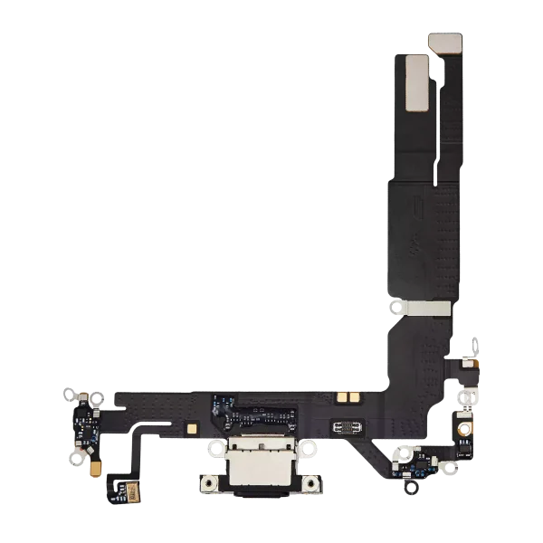 iphone 16 İle Uyumlu Şarj Yeri  Girişli ve Mikrofonlu Şarj Filmi Siyah
