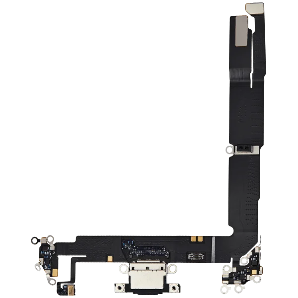 iphone 16 Plus İle Uyumlu Şarj Yeri  Girişli ve Mikrofonlu Şarj Filmi Premium Siyah