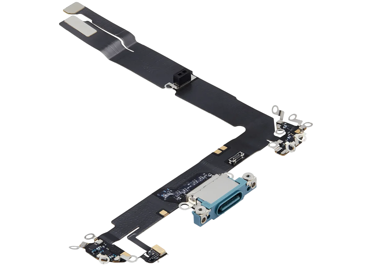 iphone 16 Plus İle Uyumlu Şarj Yeri  Girişli ve Mikrofonlu Şarj Filmi Premium Teal - Görsel 4