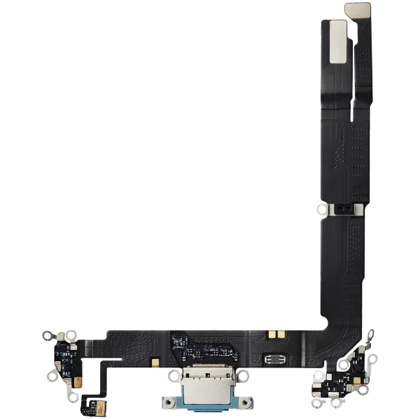 iphone 16 Plus İle Uyumlu Şarj Yeri  Girişli ve Mikrofonlu Şarj Filmi Premium Teal