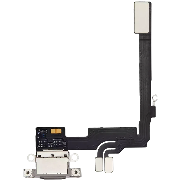 iphone 16 Pro İle Uyumlu Şarj Yeri  Girişli ve Mikrofonlu Şarj Filmi Orijinal  Doğal Titanyum