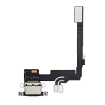 iphone 16 Pro İle Uyumlu Şarj Yeri  Girişli ve Mikrofonlu Şarj Filmi Premium Siyah Titanyum