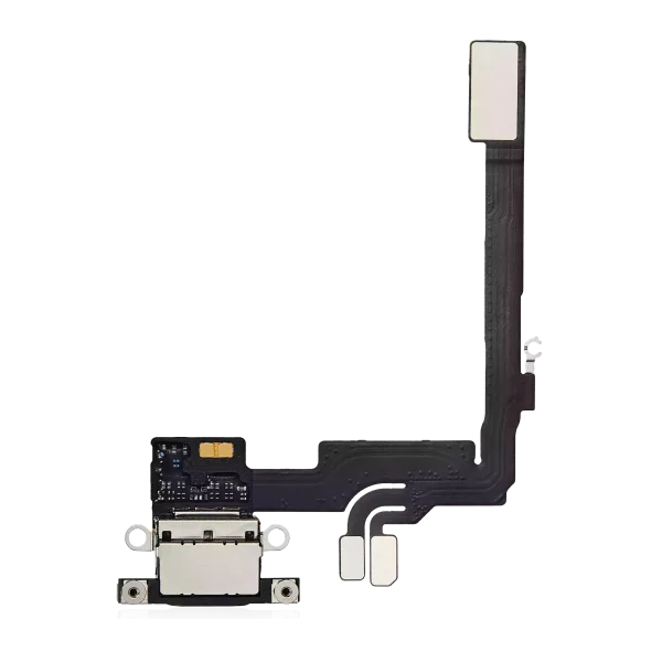 iphone 16 Pro İle Uyumlu Şarj Yeri  Girişli ve Mikrofonlu Şarj Filmi Premium Siyah Titanyum