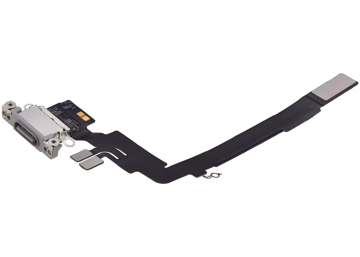 iphone 16 Pro Max İle Uyumlu Şarj Yeri  Girişli ve Mikrofonlu Şarj Filmi Premium Beyaz Titanyum - Görsel 3