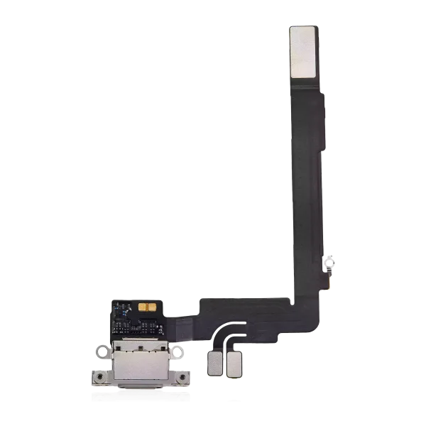 iphone 16 Pro Max İle Uyumlu Şarj Yeri  Girişli ve Mikrofonlu Şarj Filmi Premium Beyaz Titanyum