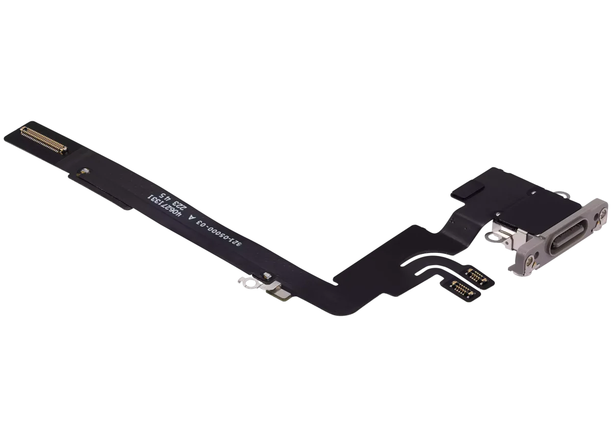 iphone 16 Pro Max İle Uyumlu Şarj Yeri  Girişli ve Mikrofonlu Şarj Filmi Premium Doğal Titanyum - Görsel 3