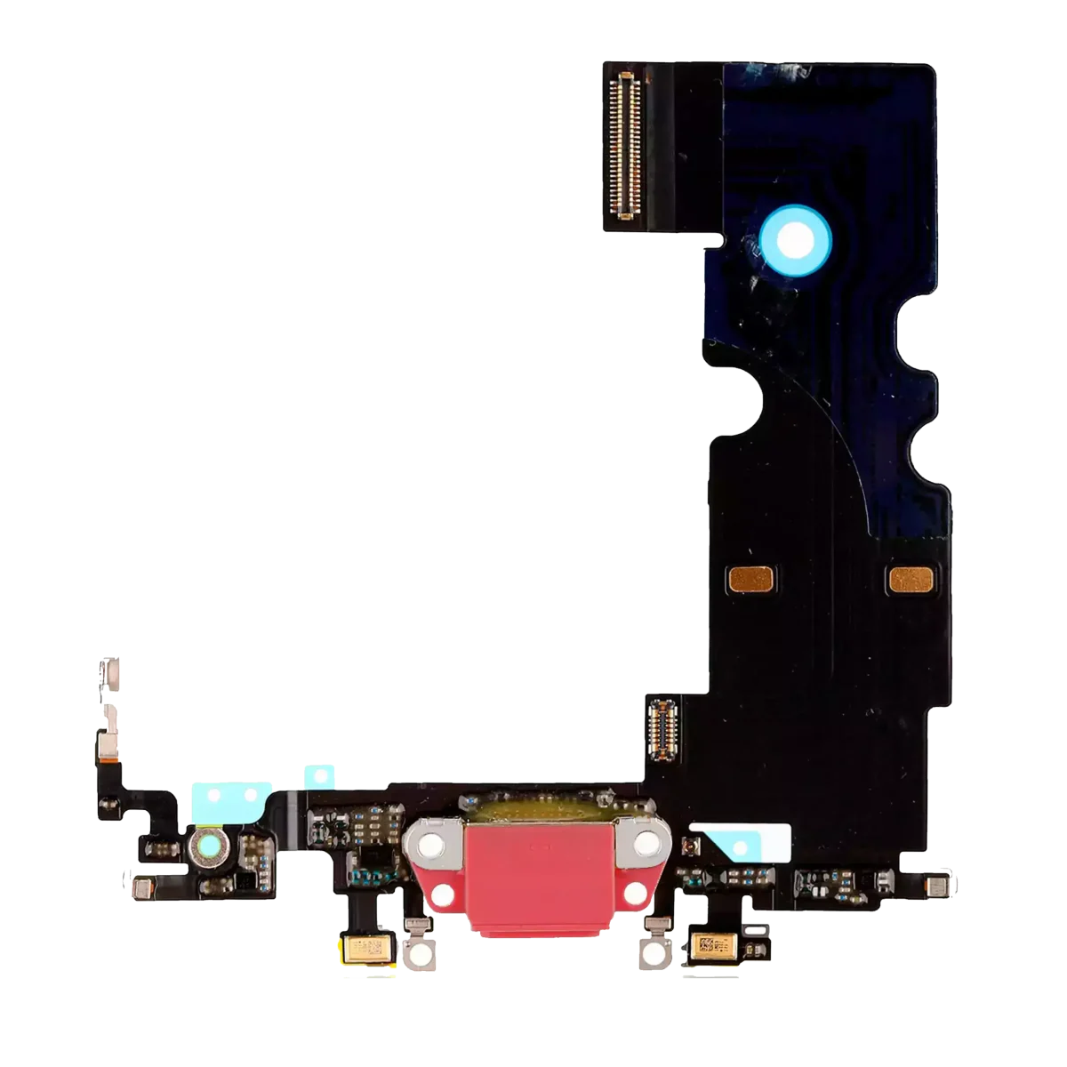 iphone 8 İle Uyumlu Şarj Yeri  Girişli ve Mikrofonlu Şarj Filmi Premium Kırmızı İle