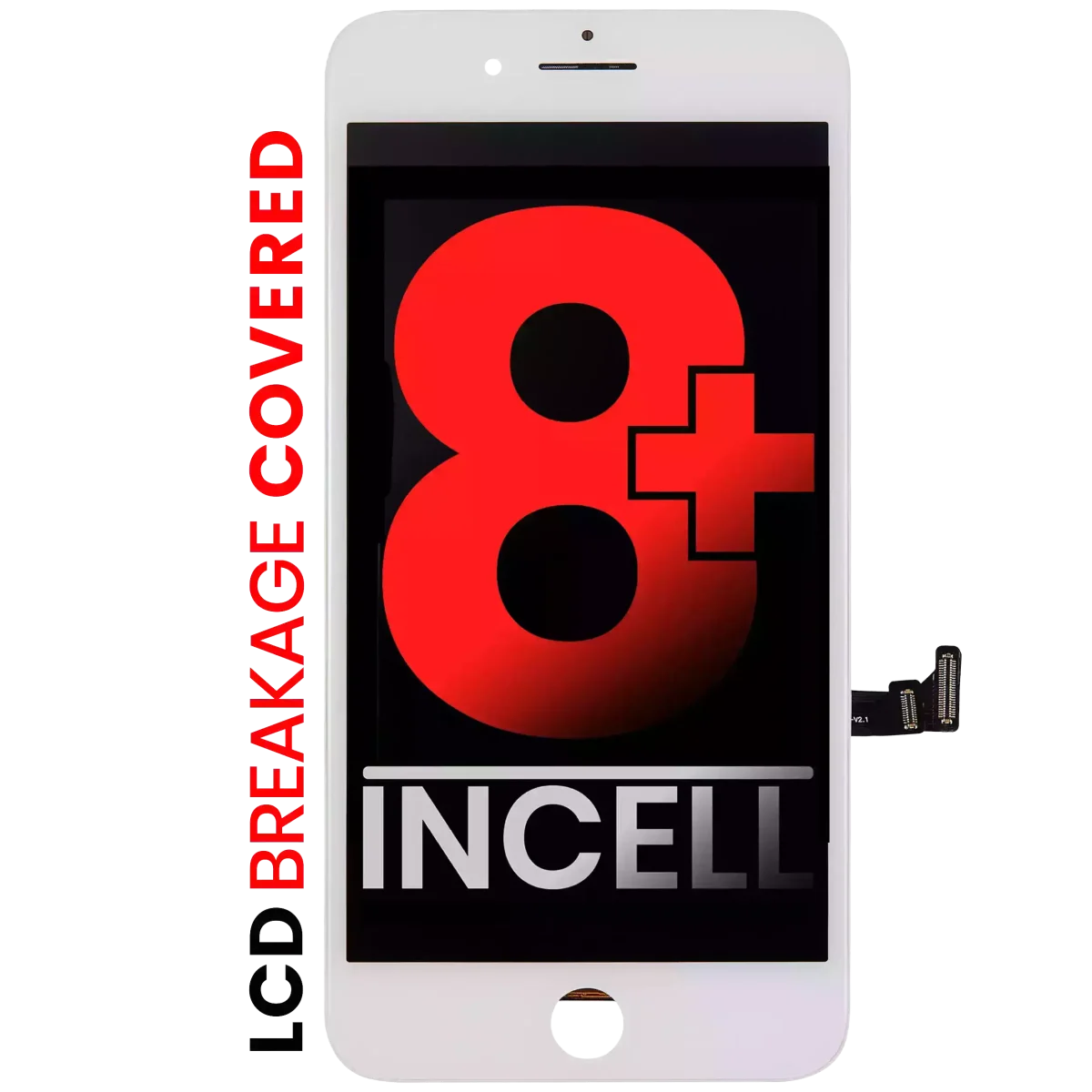 iphone 8 Plus ile Uyumlu Ekran Dokunmatik A Plus Kalite İncell Beyaz - Görsel 5